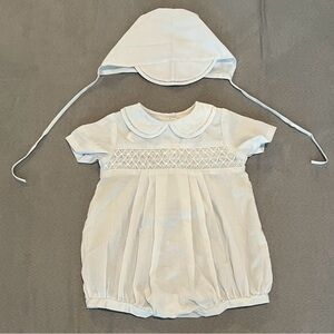 Smocked bubble and Bonnet